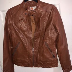 Brown leather jacket
